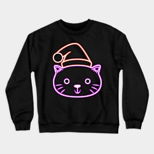 Christmas Cat Pet Neon Crewneck Sweatshirt